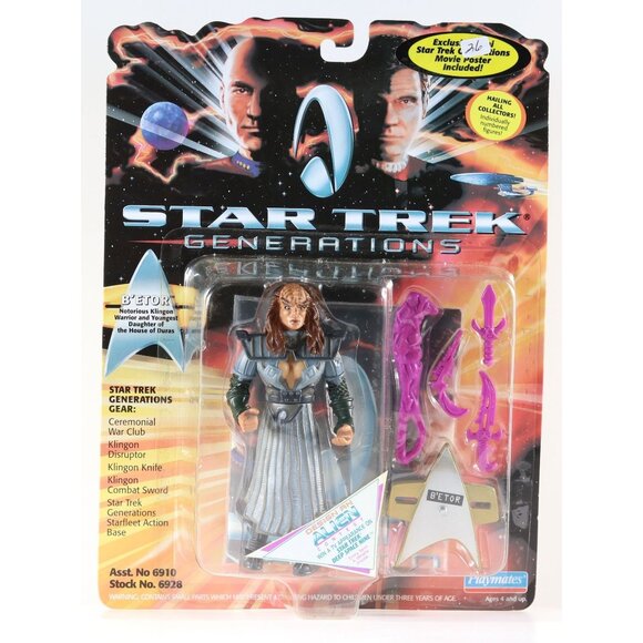 Star Trek Generations B' Etor Notorious Klingon Warrior Action Figure 1994 - Picture 2 of 8